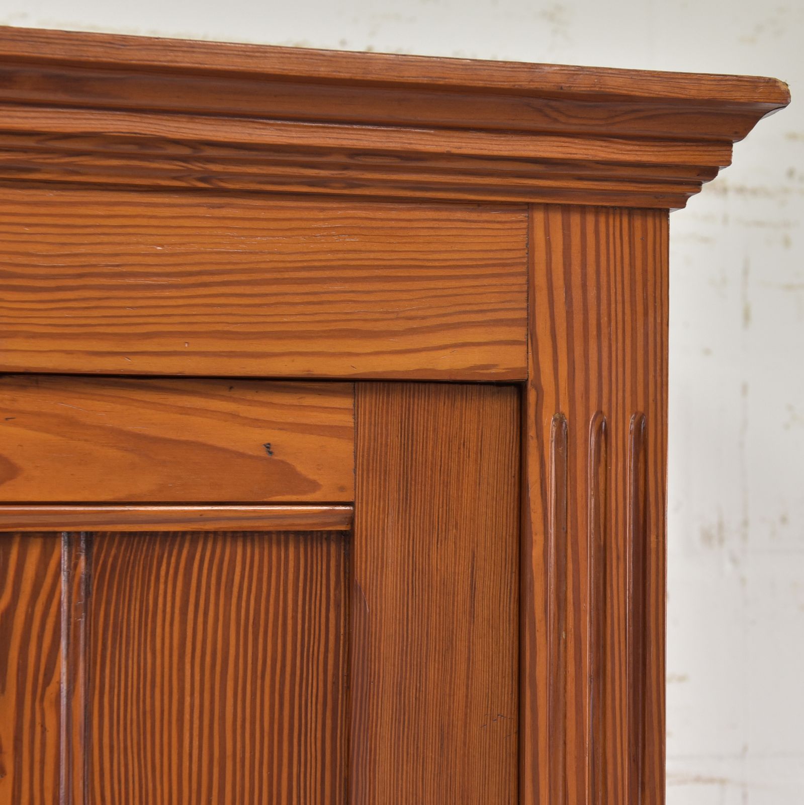 Antique! Narrow Hall Cupboard Restored Art Nouveau Pitch Pine Wardrobe photo vintage