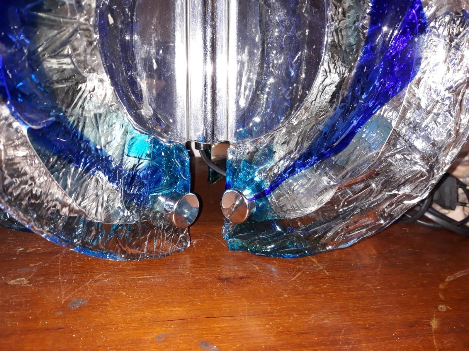 1284.0 Vintage Blue Chandelier From Mazzega, 1970s photo