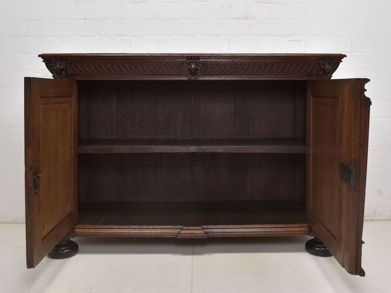 Antique! Restored Neo Renaissance Sideboard Circa 1820, Oak High Chest Of Drawers photo for sale