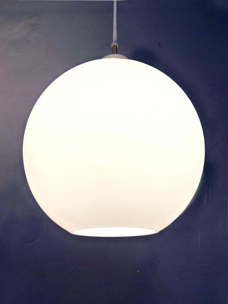 photo furniture 1970s Louis Poulsen Satellite Pendant Lamp Opaline Glass By Vilhelm Wohlert
