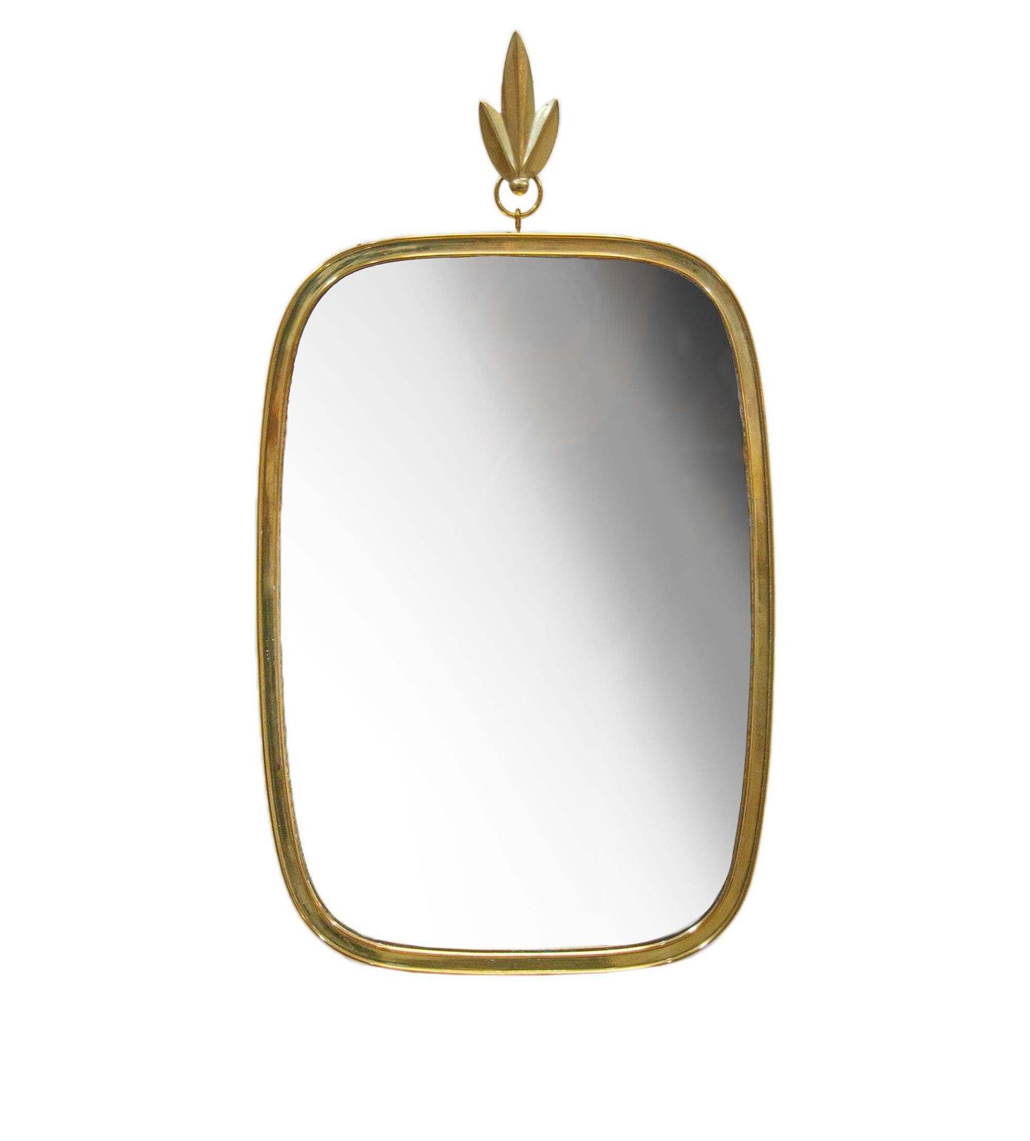 Mid Century Brass Wall Mirror By Vereinigte Werkstätten, Germany, Munich 1950s photo furniture
