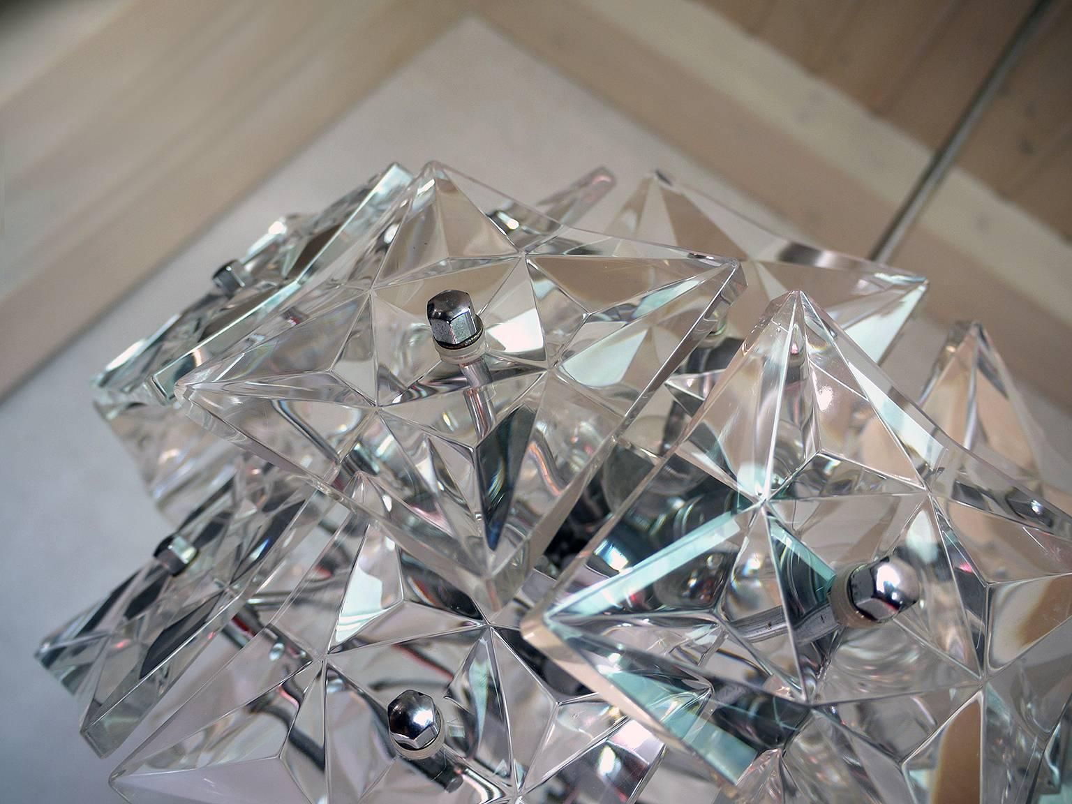 Design Chandelier Crystal & Chrome By Kinkeldey, Germany, 1960s photo Lighting