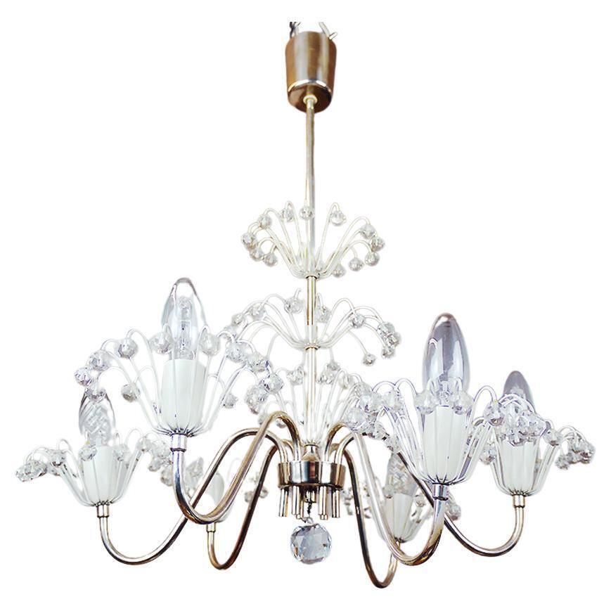 Pyra Chandelier Crystal & Brass By Emil Stejnar For Rupert Nikoll, Austria 1950
