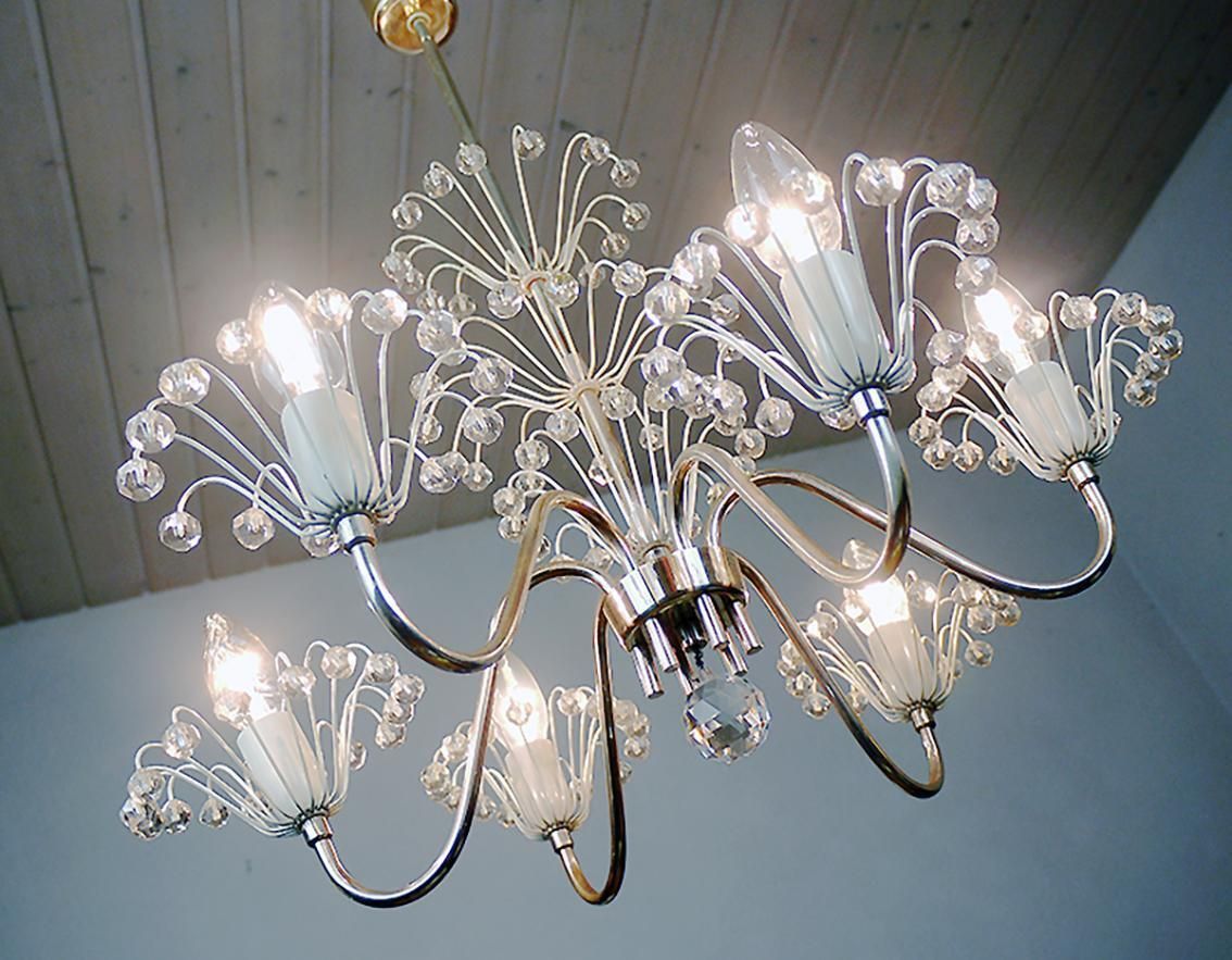 Pyra Chandelier Crystal & Brass By Emil Stejnar For Rupert Nikoll, Austria 1950 photo furniture