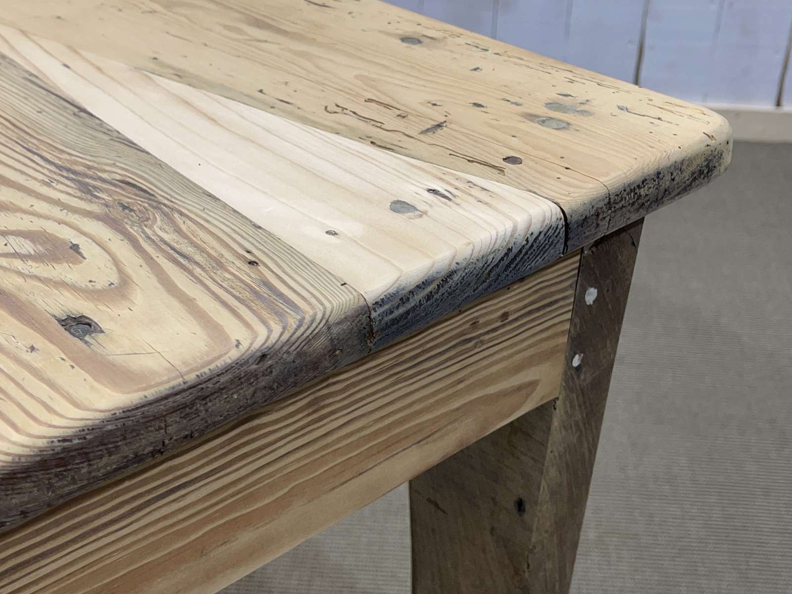 19th Century Farmhouse Table In Raw Fir And Chestnut photo 1760.0