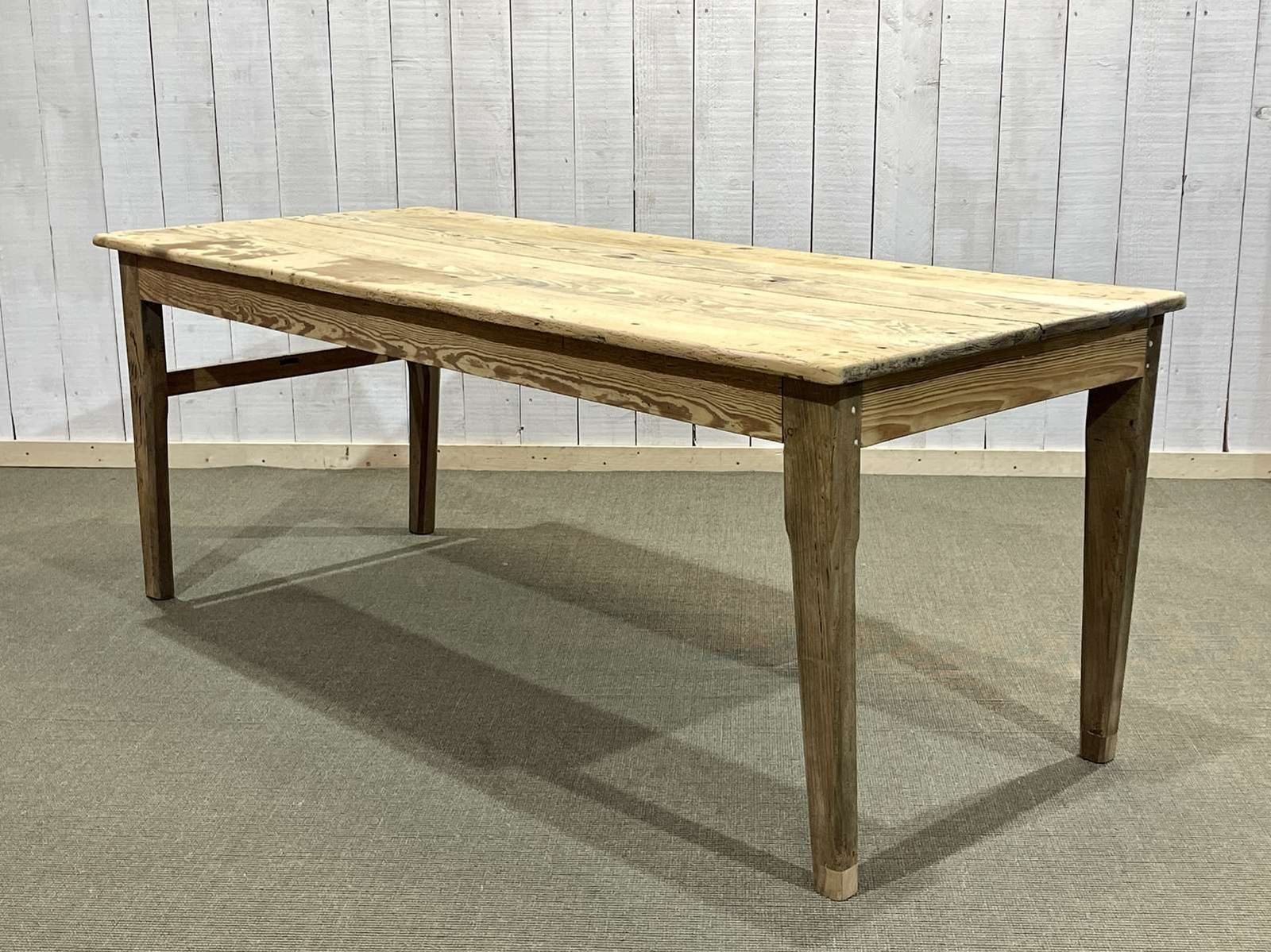 19th Century Farmhouse Table In Raw Fir And Chestnut photo vinterior