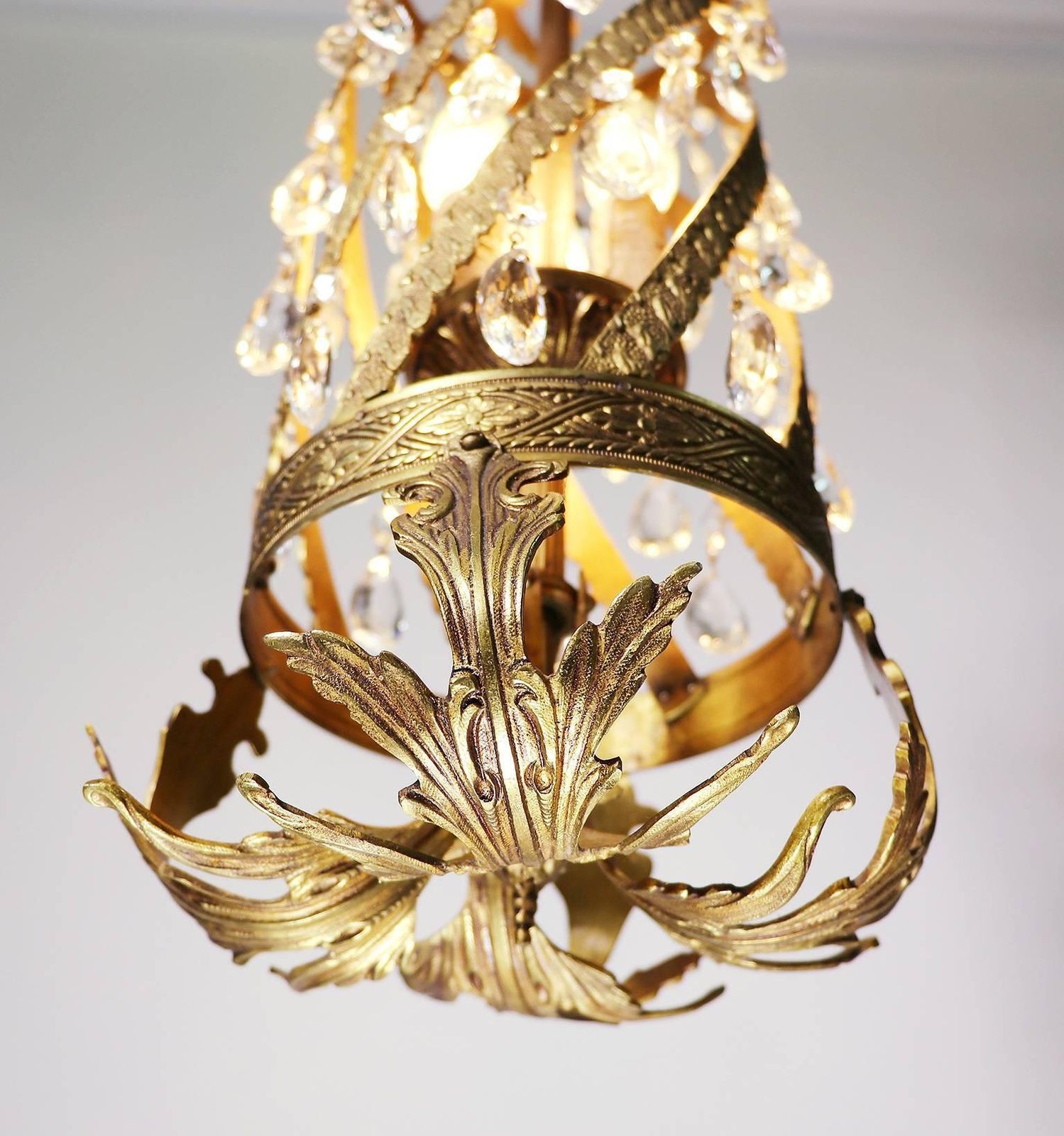 Fine Golden Louis XV Chandelier Rococo Style Belle époque photo for sale