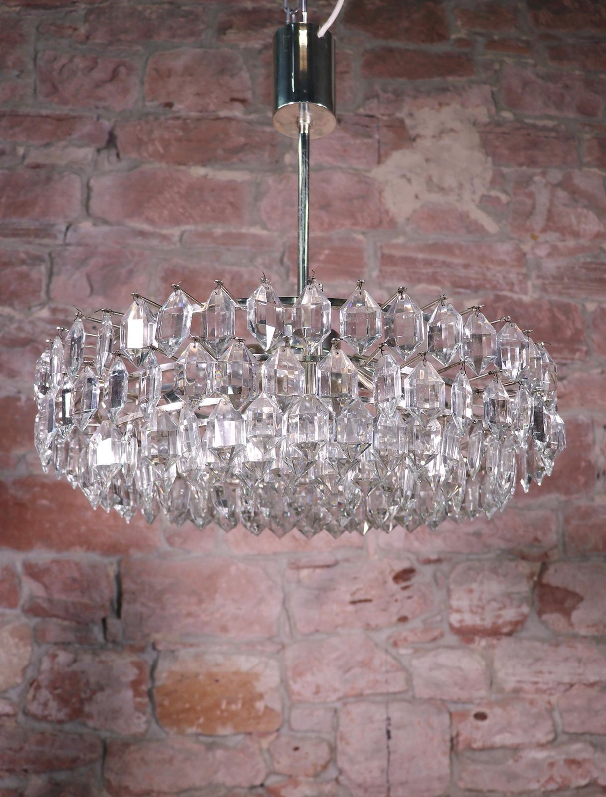 Vienna Bakalowits & Sons Large Chandelier Crystal & Silver Plated photo furniture