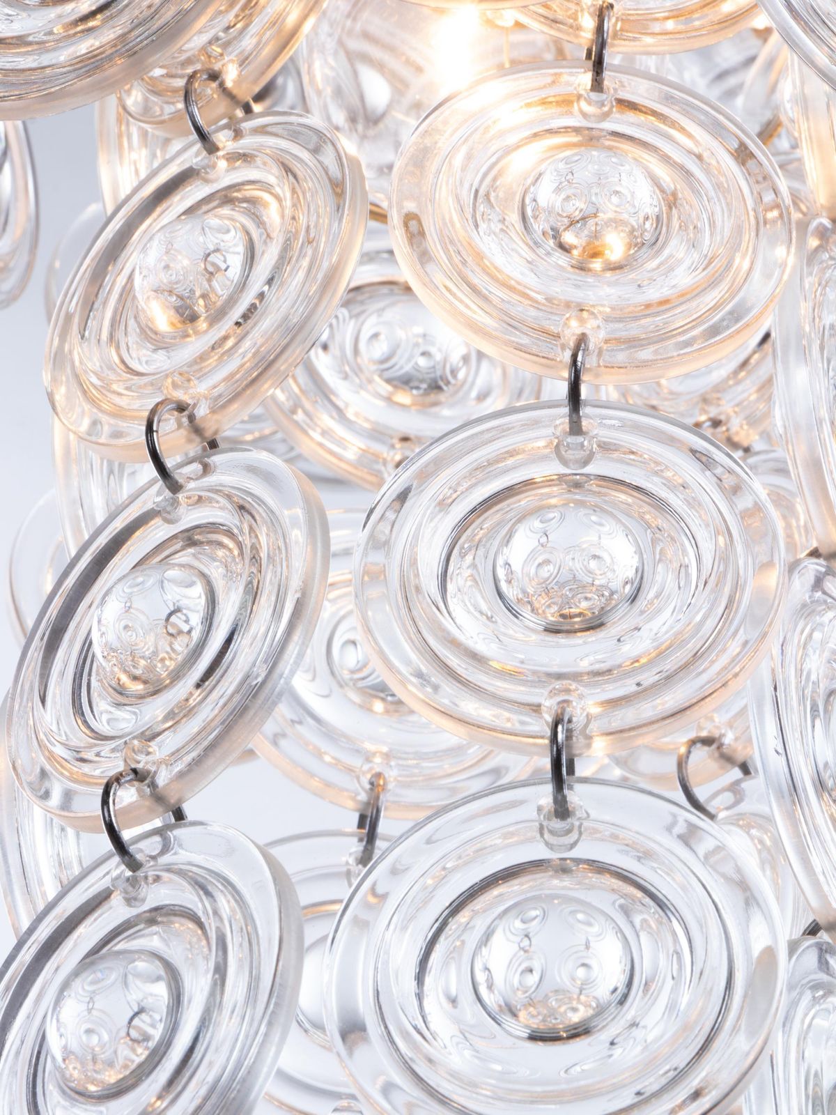 1960 Italy Gaetano Sciolari Chandelier Crystal Lens & Brass photo 3440.0