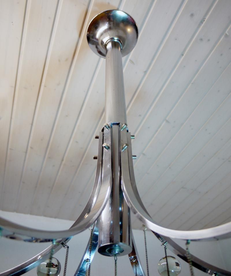 Sciolari Sputnik Chandelier Murano Glass & Chrome, Italy, 1970s photo buy
