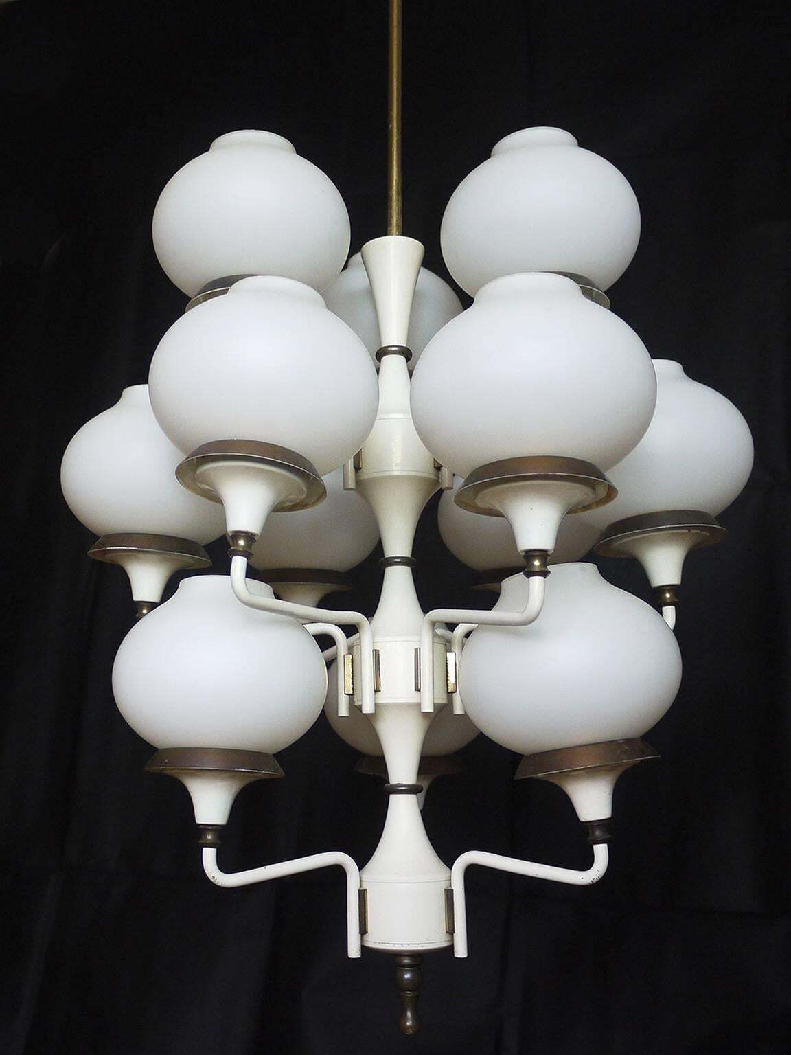 photo furniture Sputnik 'Tulipan' Chandelier By Hans Agne Jakobsson, Sweden, 1950s