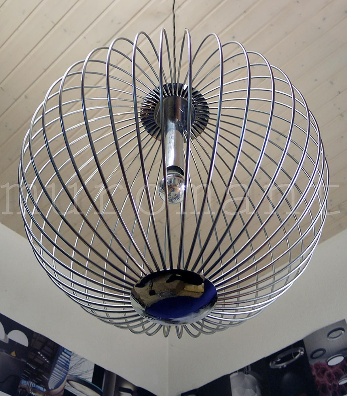1960 Italy 20" String Chandelier Chromed Brass In The Manner Of Gaetano Sciolari photo for sale