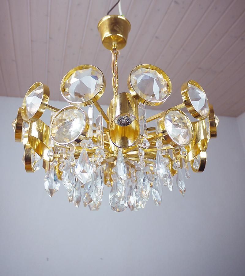 Lobmeyr Bubbles Chandelier Crystal Glass & Gilt Brass, Austria, 1960s photo furniture