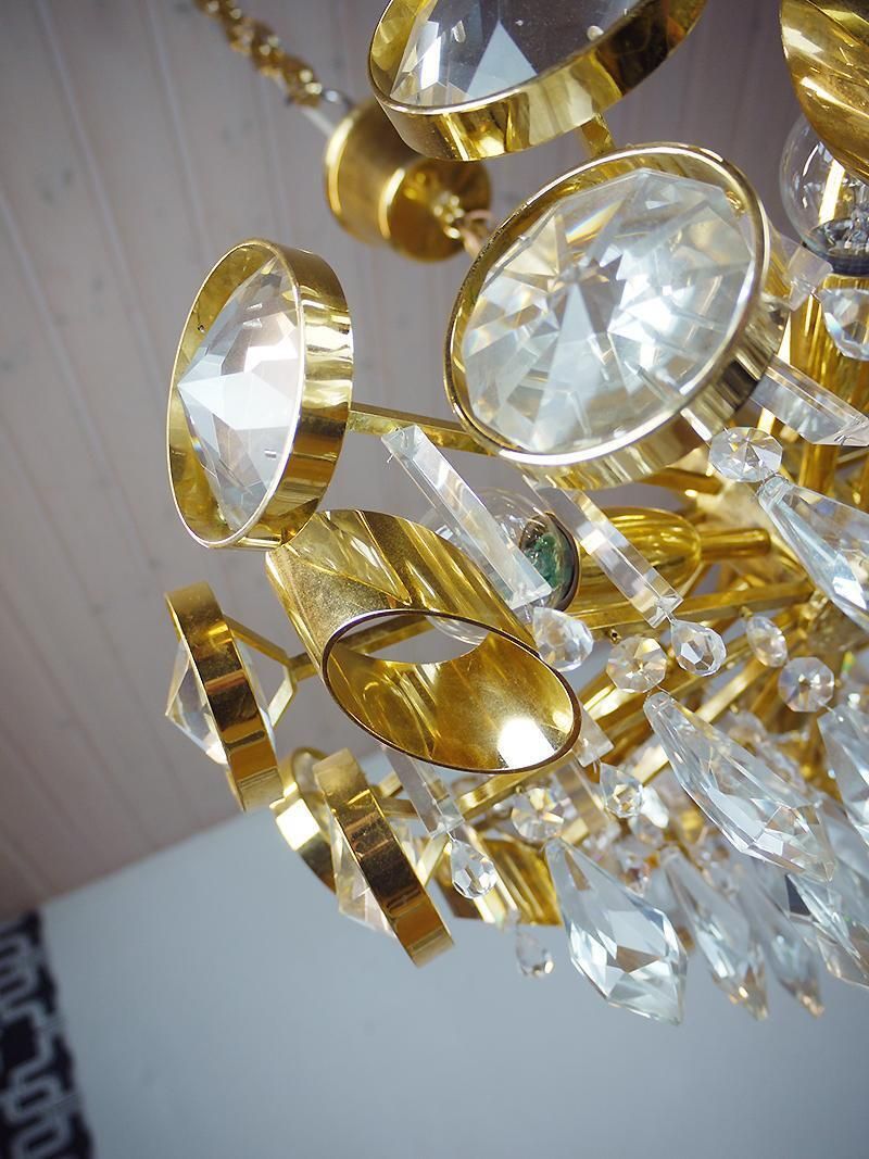 Lobmeyr Bubbles Chandelier Crystal Glass & Gilt Brass, Austria, 1960s photo buy