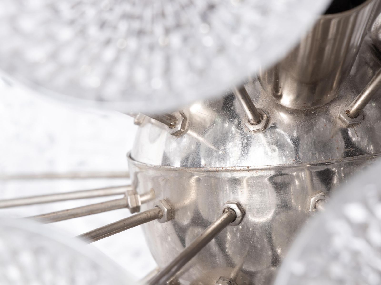 Modernist Dandelion 10 Light Sputnik Chandelier Glass & Chrome, 1960s photo buy