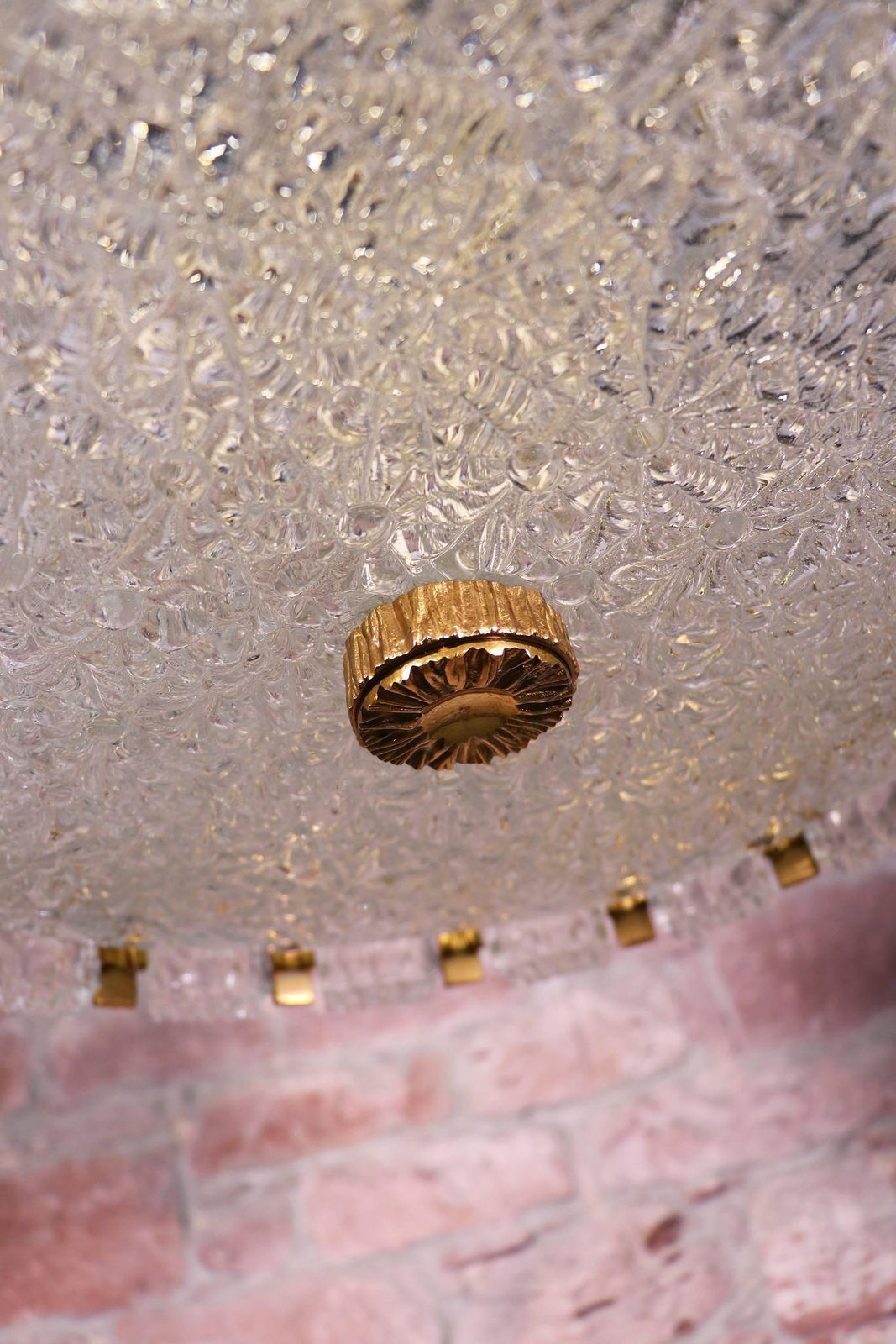 1 (Of 2) Kalmar Bronze Drum Chandelier Murano Glass Pendant Light, Gio Ponti Era photo 2938.0
