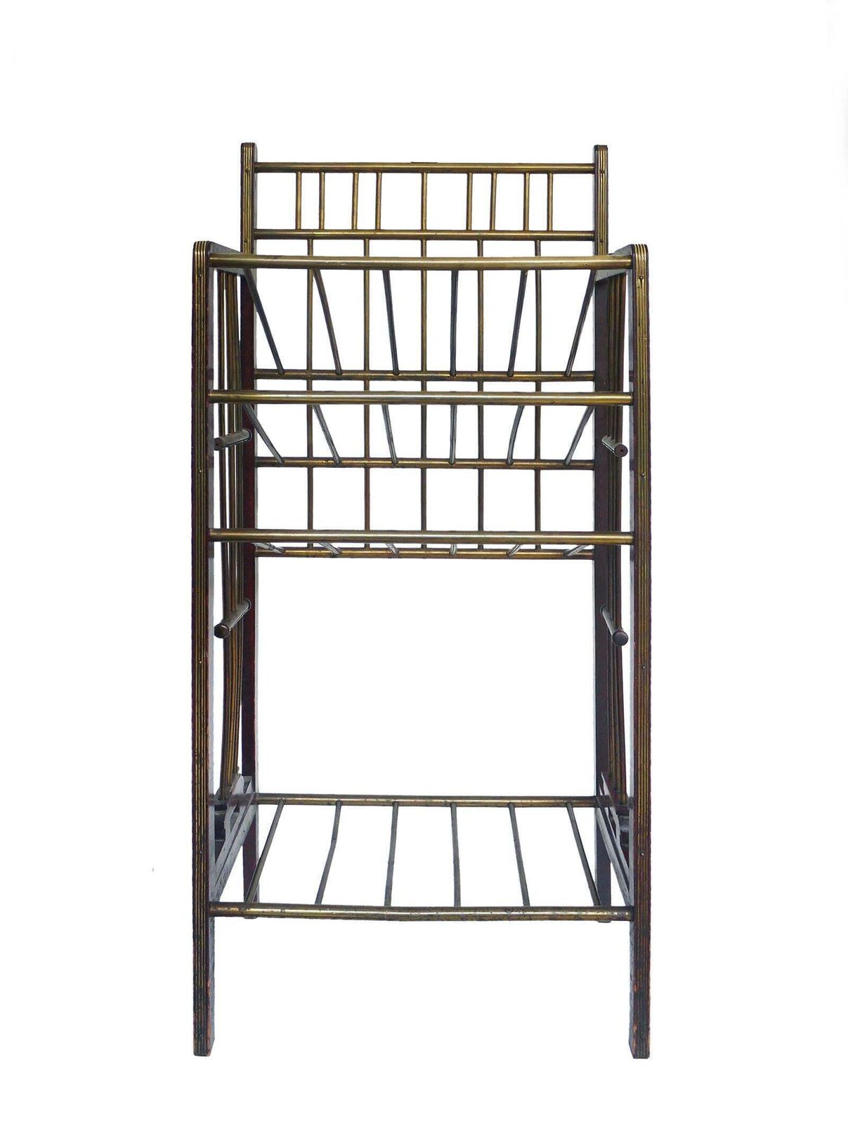 Viennese Secession Mahogany And Brass Magazine Stand, 1900 photo furniture