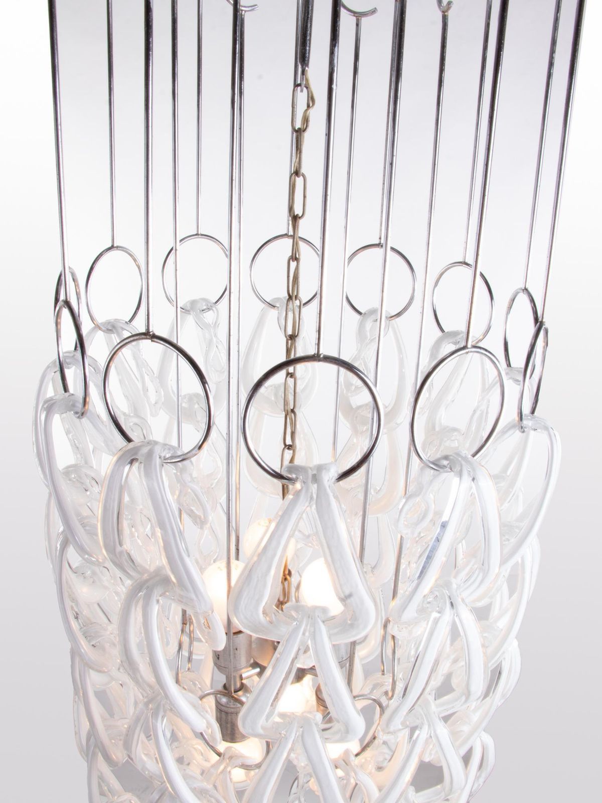 Cascading 44" Giogali Chandelier Flush Mount By Angelo Mangiarotti, Vistosi 1960 photo vinterior