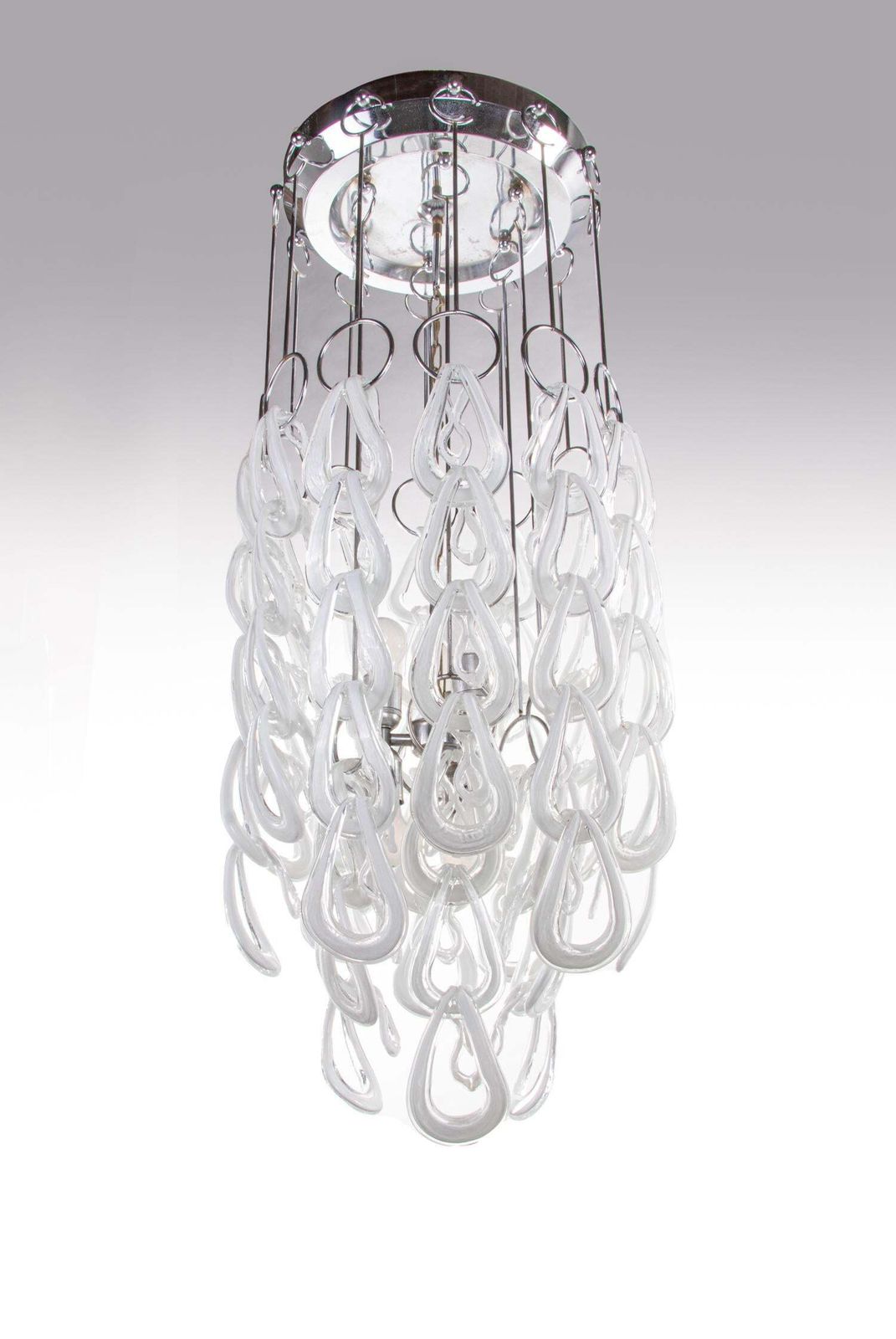 photo furniture Cascading 44" Giogali Chandelier Flush Mount By Angelo Mangiarotti, Vistosi 1960