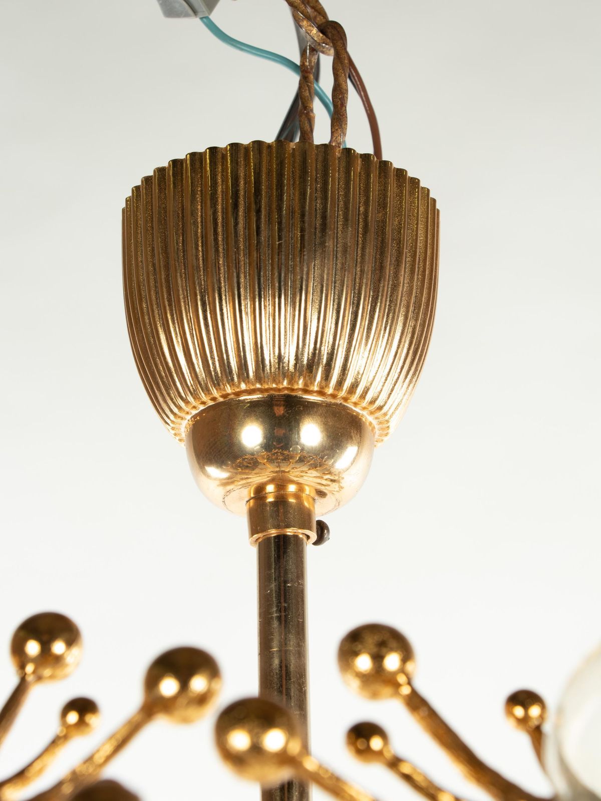 6571.0 Palwa 26" Starburst Sputnik Chandelier Gold Plated Brass, 1960s photo