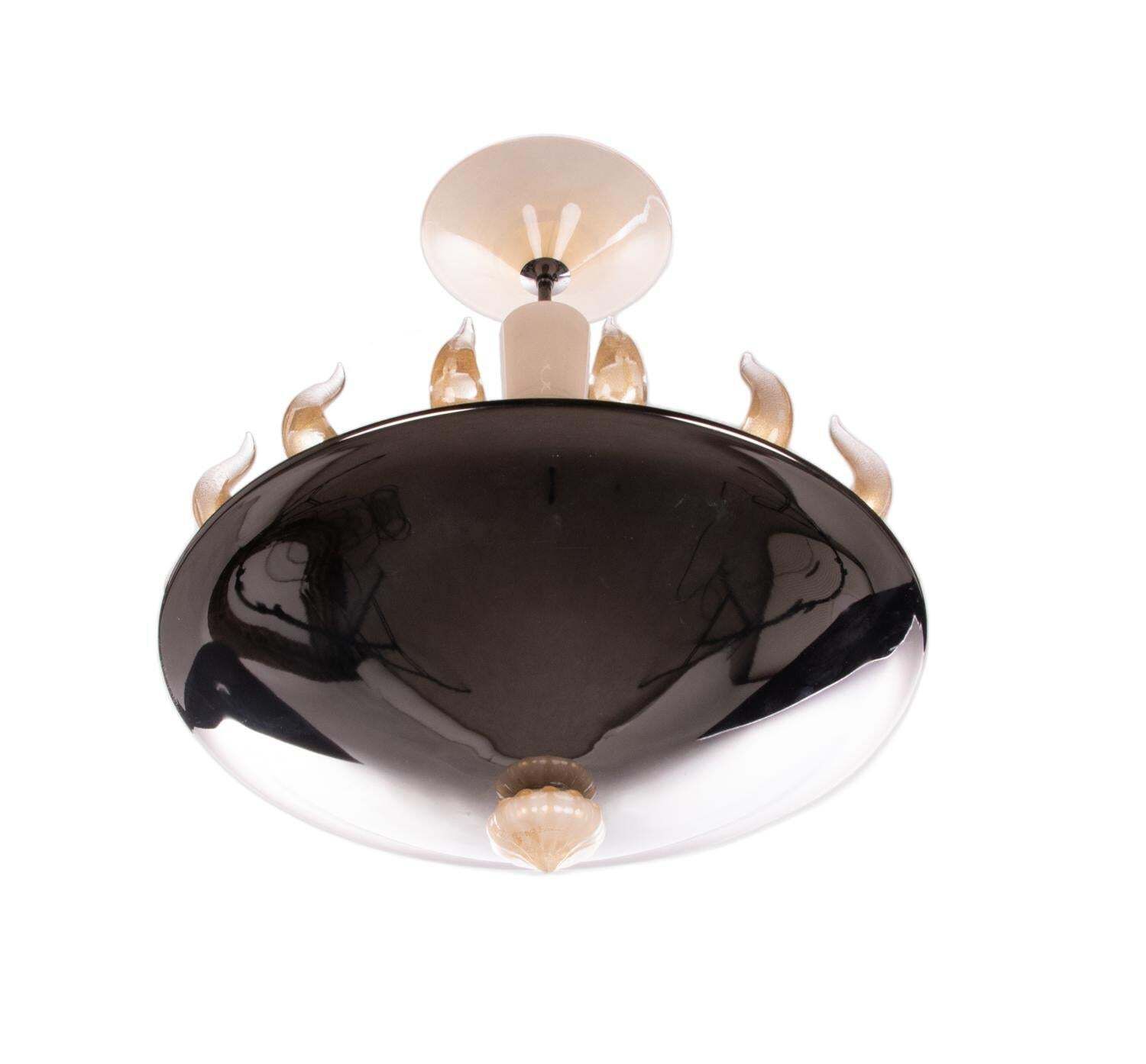 photo furniture Stunning Murano Flame Chandelier Elio, Glass & Nickel, Barovier & Toso, Italy