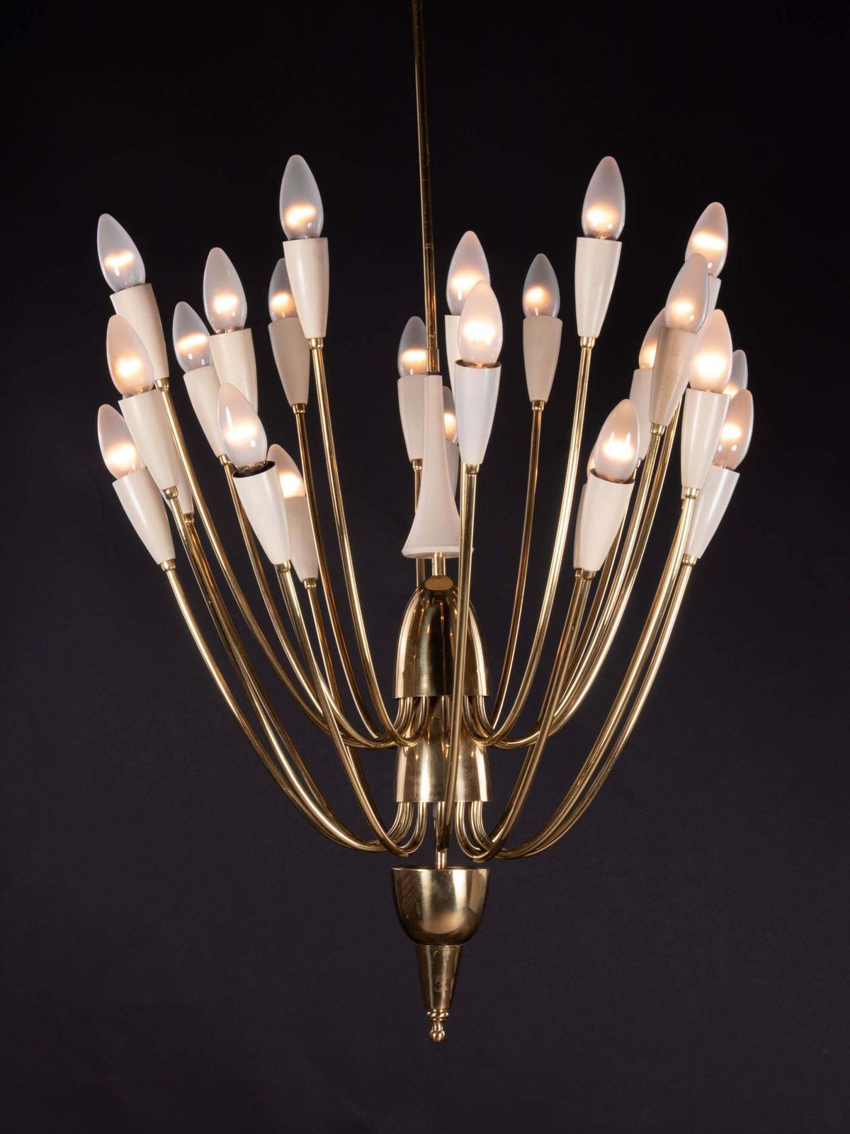 Monumental 24" Sputnik Chandelier Enamel & Brass By Kalmar, Austria 1950 photo buy