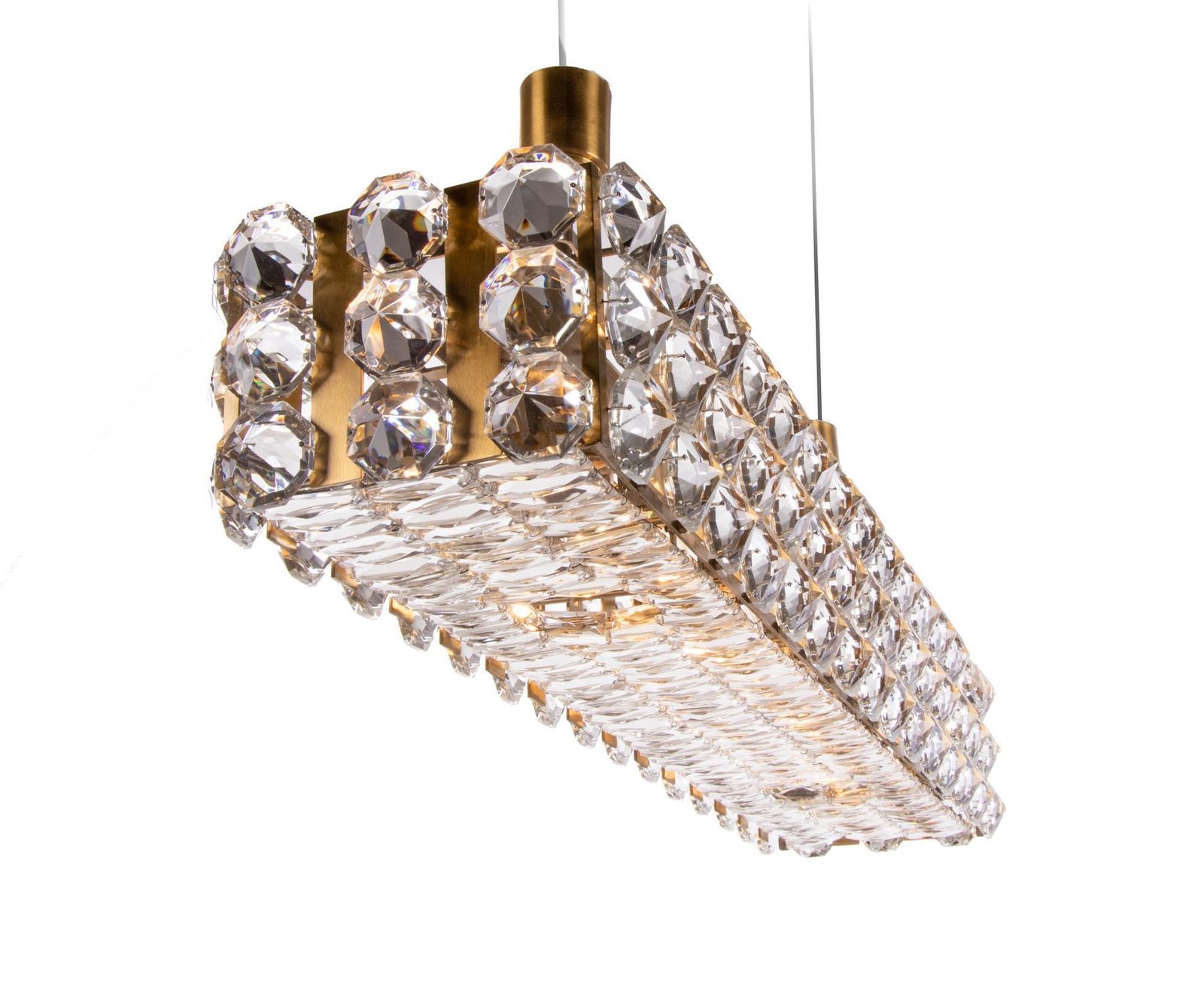 photo vinterior 1 (Of 2) Bakalowits & Sons 49" Flush Mount Chandelier Crystal & Brass