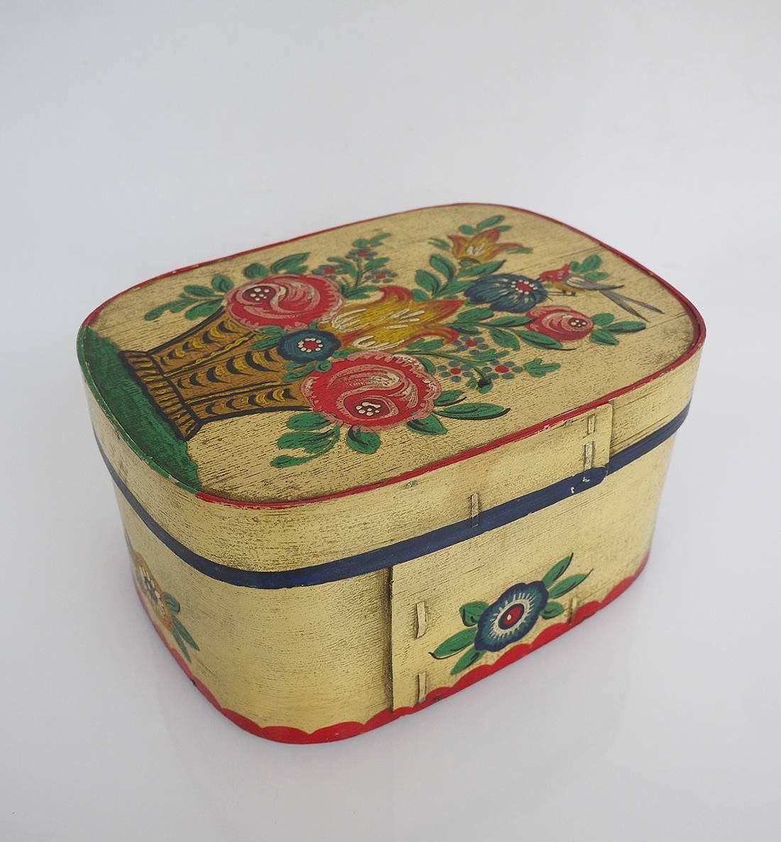 Antique German Black Forest Painted Tole Wooden Pantry Box photo furniture