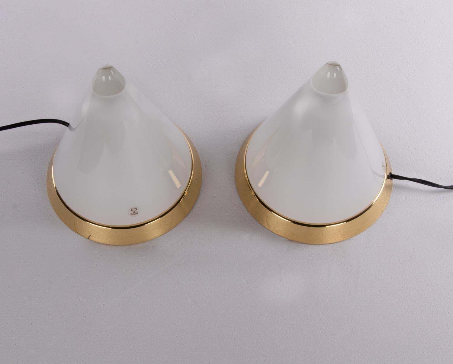 Pair Of Peill & Putzler 'Kibo' Blown Glass Table Lamps, 1970s photo Lighting
