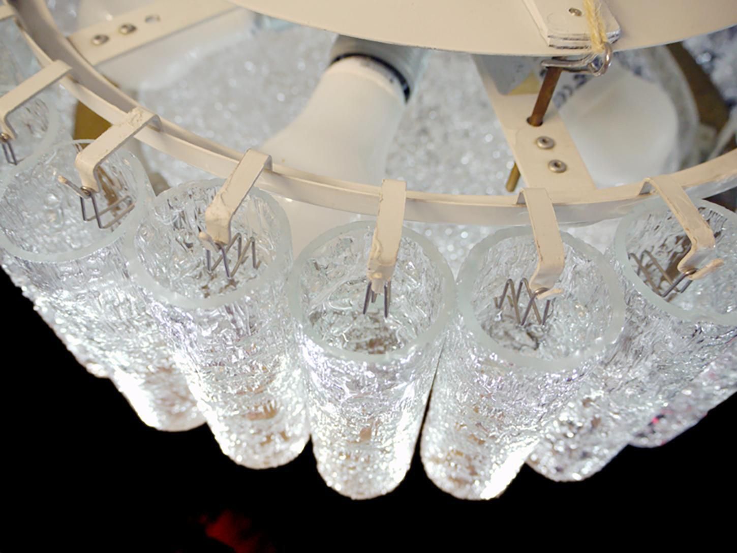 1960s Murano Glass And Brass Flush Mount By Doria Leuchten Germany photo vinterior