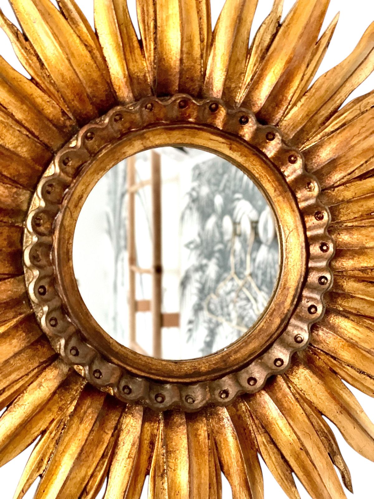 Giltwood Sunburst Wall Mirror, Early 20th Century photo buy