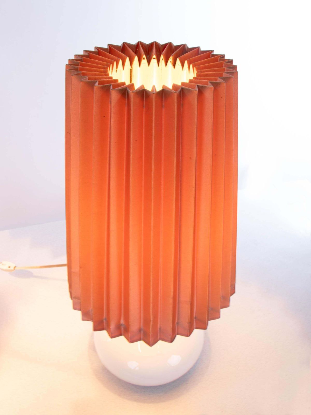 1960 Denmark White Holmegaard Glass Table Lamp By Kylle Svanlund, Set Of 2 photo for sale