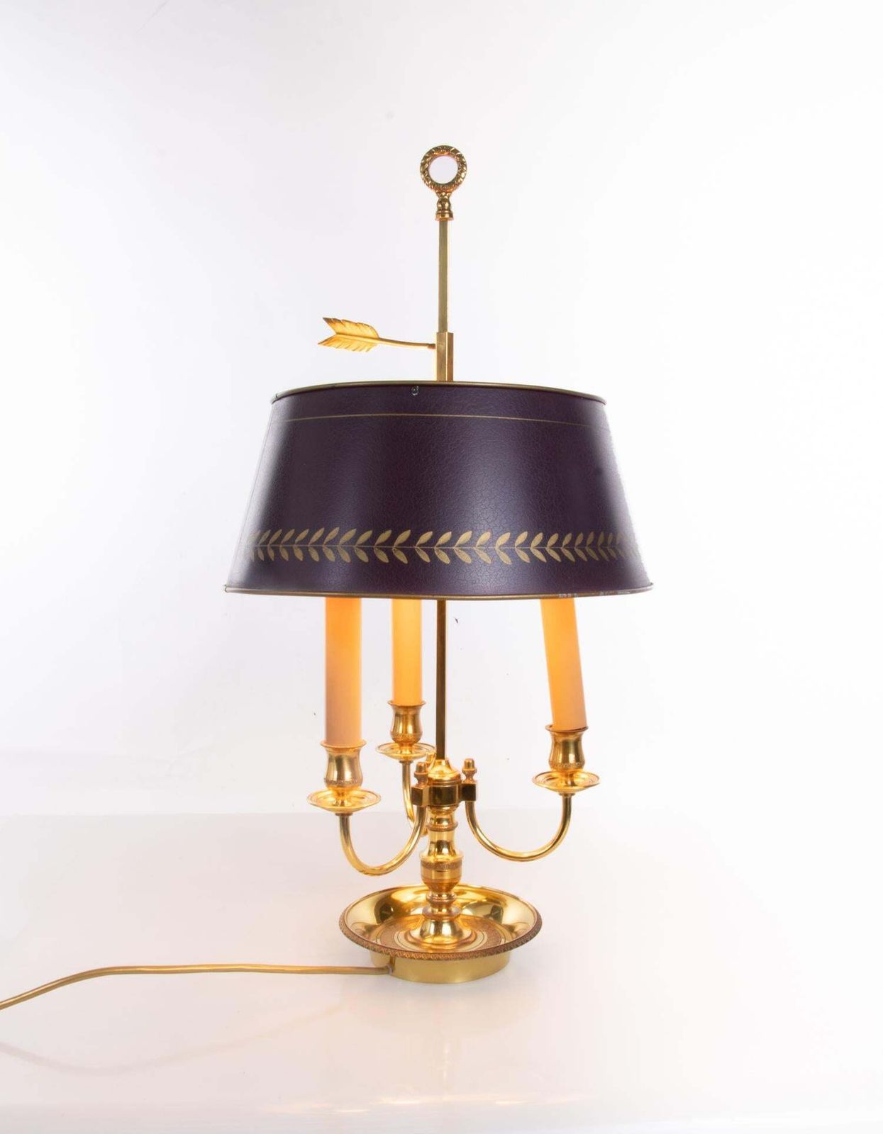 French Bonze & Tole Louis XV Style Bouillotte Table Lamp photo furniture