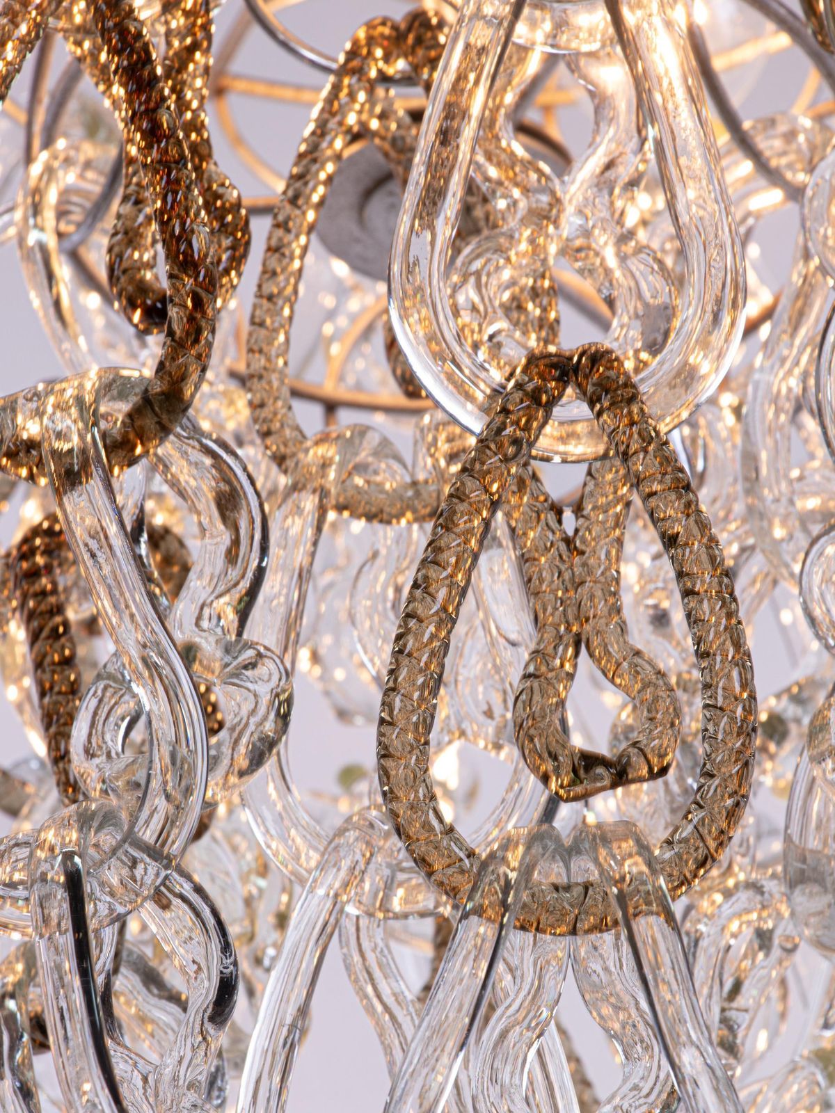 Cascading 51" Giogali Amber Murano Chandelier, Angelo Mangiarotti, Vistosi 1960s photo for sale