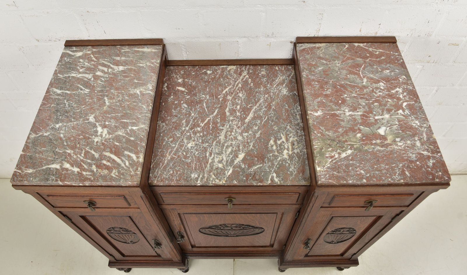 Antique! Tiered Sideboard Restored Art Deco Circa 1925 Oak Chest Of Drawers Sideboard photo buy