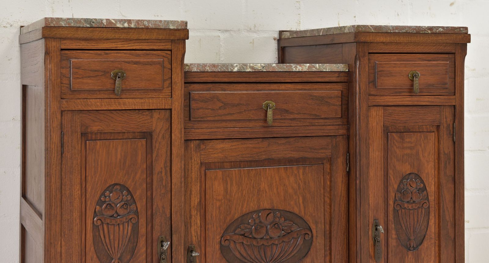 photo furniture Antique! Tiered Sideboard Restored Art Deco Circa 1925 Oak Chest Of Drawers Sideboard