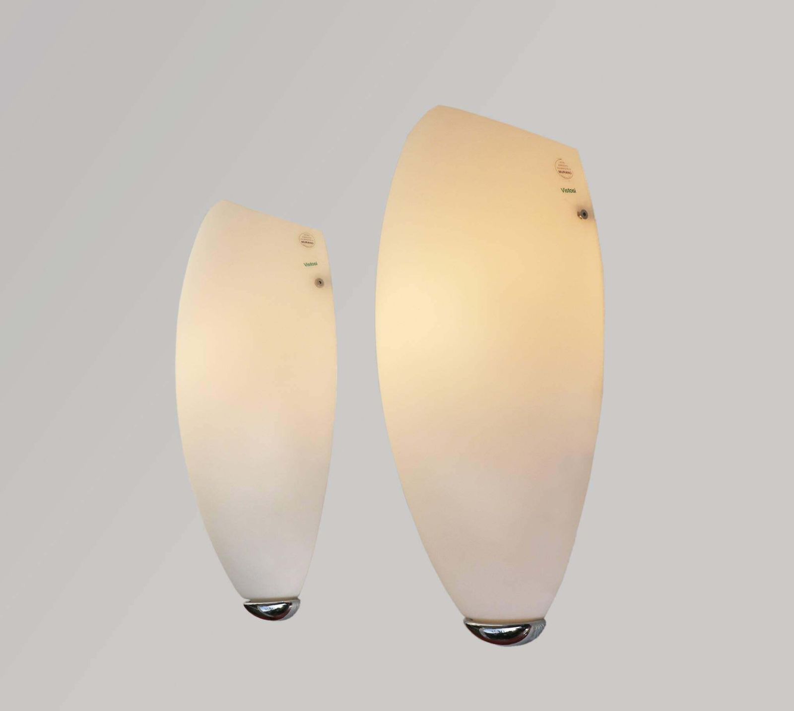 Vetreria Vistosi 'Ap Calice' Wall Sconces Murano Glass & Chrome, Set Of 2 photo vinterior