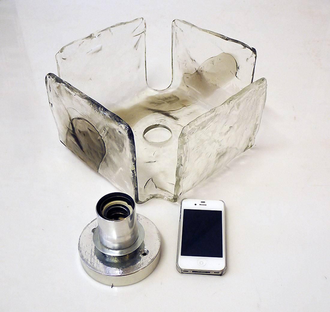 1 (Of 8) Amber Murano Flush Mount & Sconce Glass By Carlo Nason For Kalmar 1960 photo 998.0
