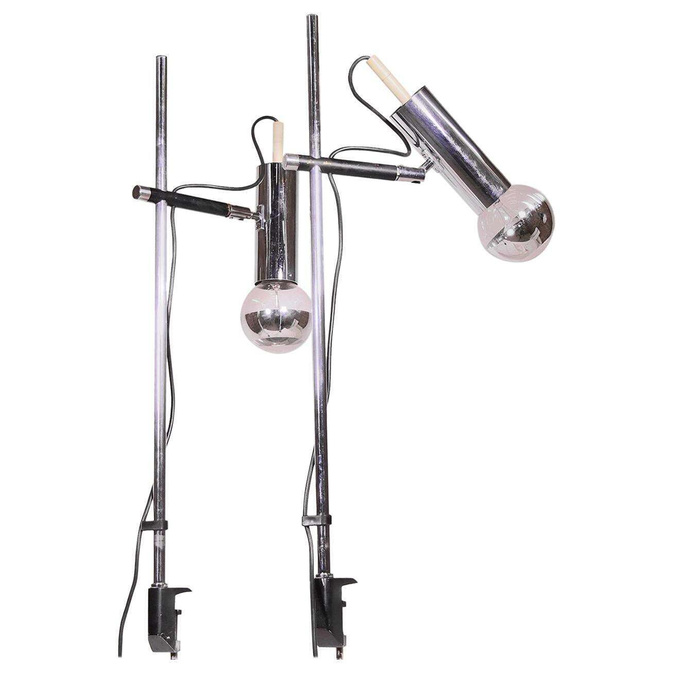 Adjustable Pair Of Minimalist Articulated Desk Clamp Lamps By Staff Germany 1960 photo furniture