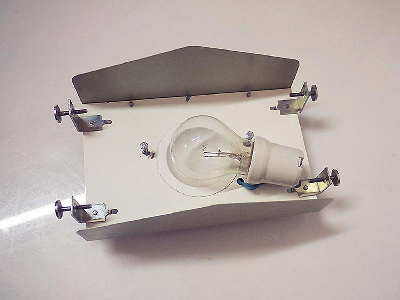 Pair Of Frosted Glass Wall Sconces By Kaiser, Germany, 1960s photo Lighting