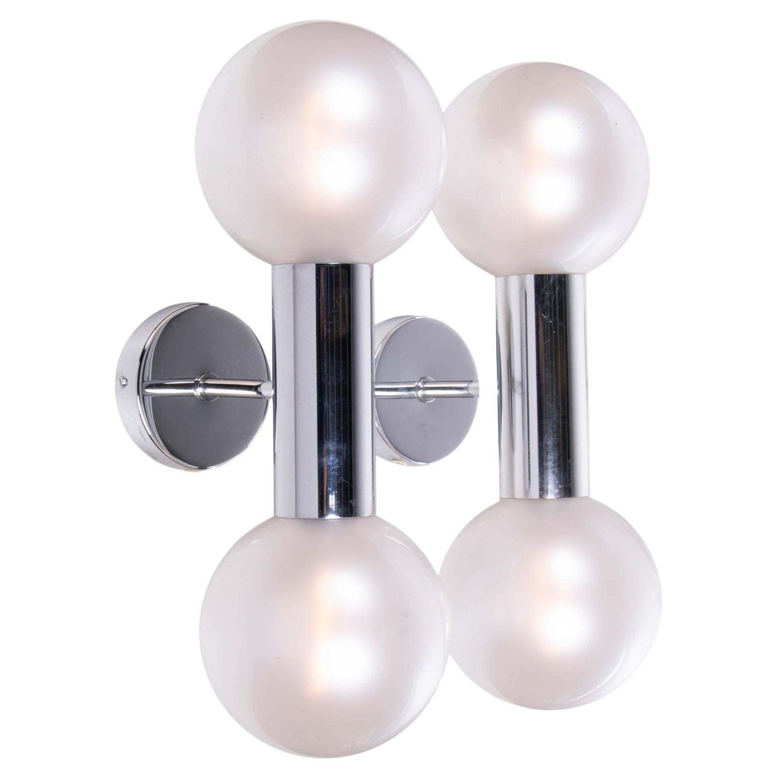 1 (Of 2) Pair Of Motoko Ishii Pearl Sputnik Wall Sconces Glass & Chrome By Staff