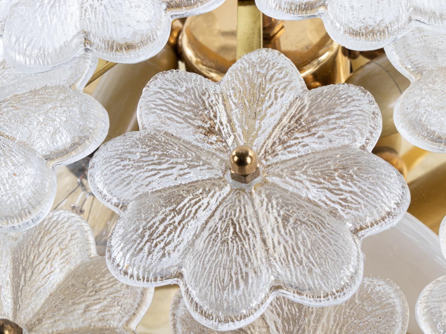 1 (Of 2) Floral Palwa Flush Mount And Wall Sconce Lamp Chandelier By Ernst Palme photo for sale
