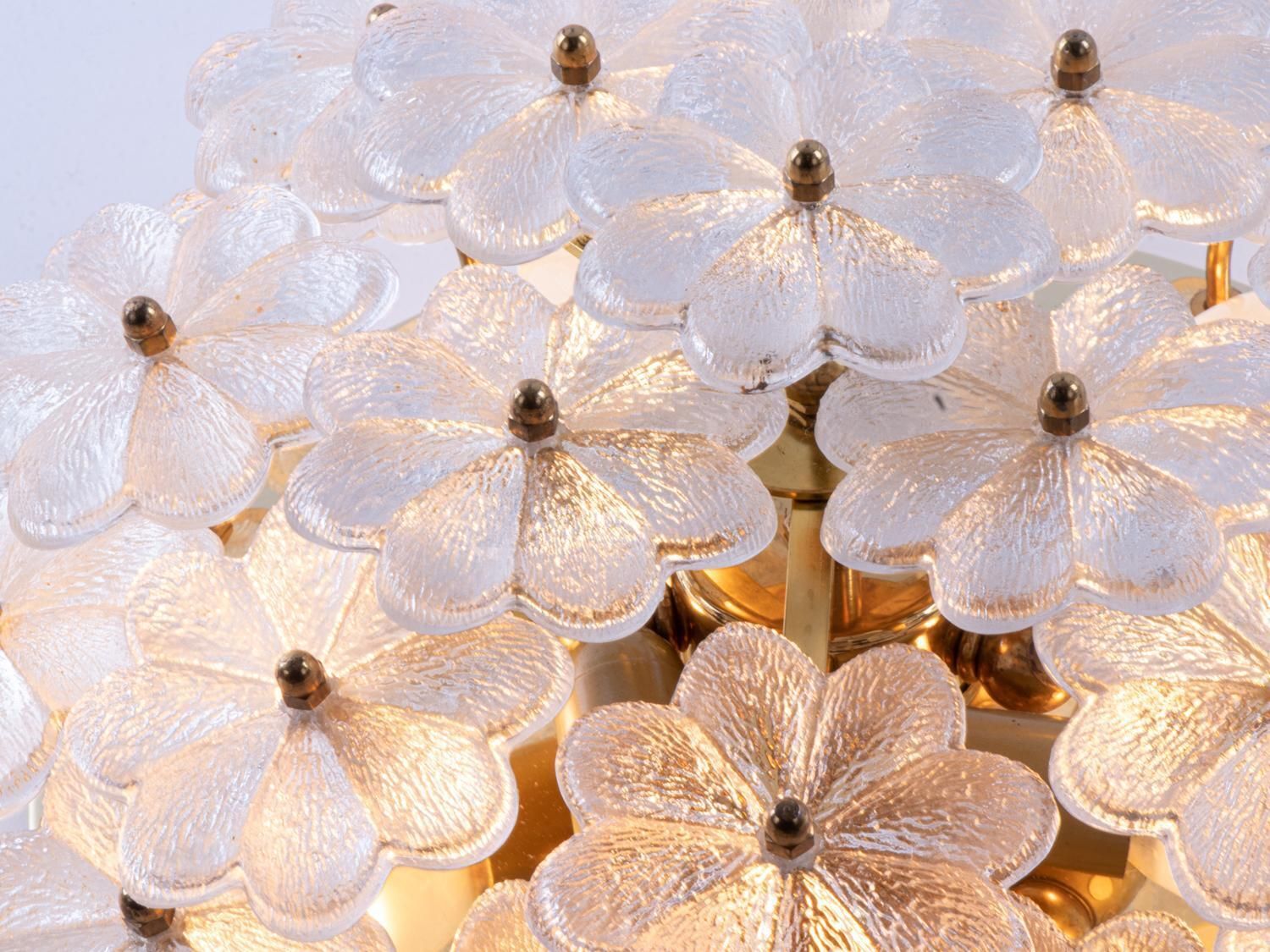 1 (Of 2) Floral Palwa Flush Mount And Wall Sconce Lamp Chandelier By Ernst Palme photo Lighting