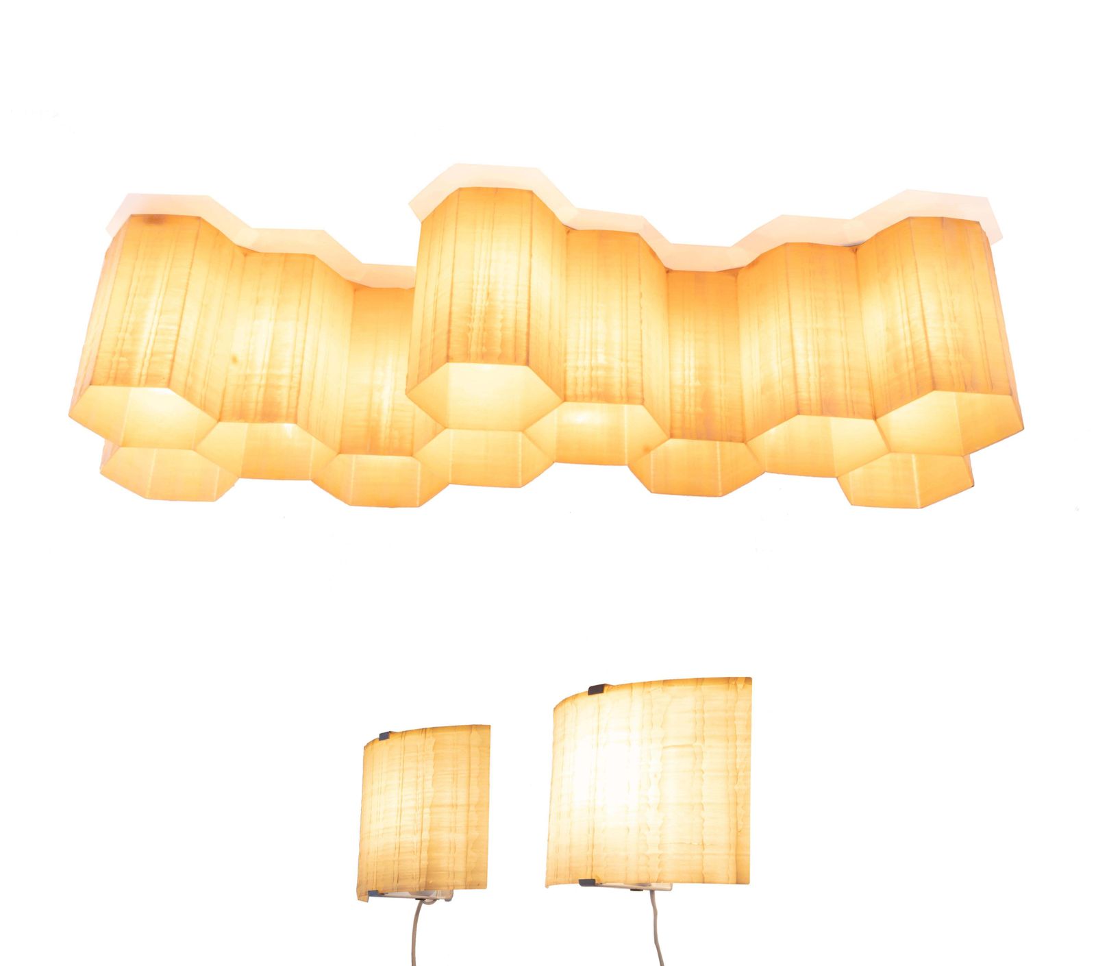 photo furniture 1950 Molecular 'Honeycomb' 11 Light Flush Mount & Wall Light Fiberglass & Steel
