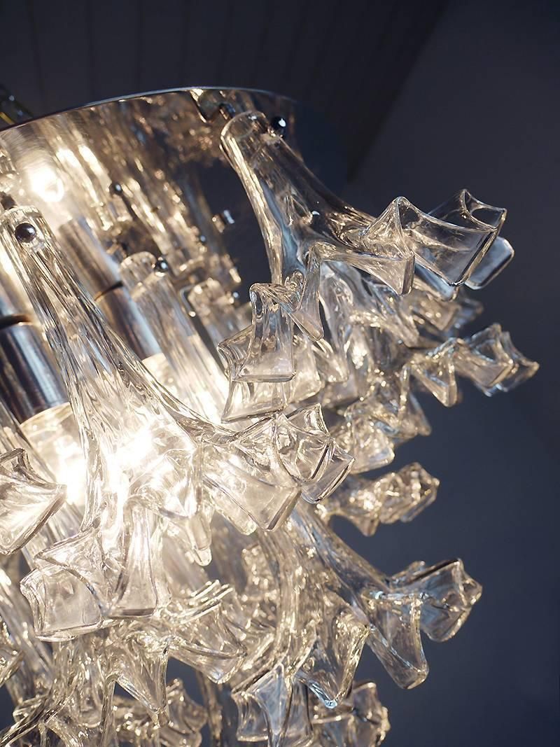 Large Arethusa Flush Mount Chandelier Murano Glass By Barovier & Toso, 1960s photo 4561.0