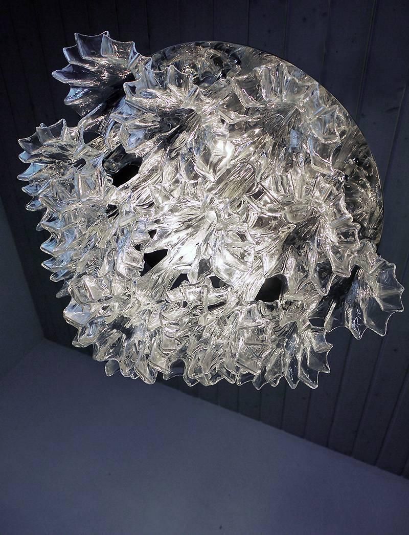 Large Arethusa Flush Mount Chandelier Murano Glass By Barovier & Toso, 1960s photo buy