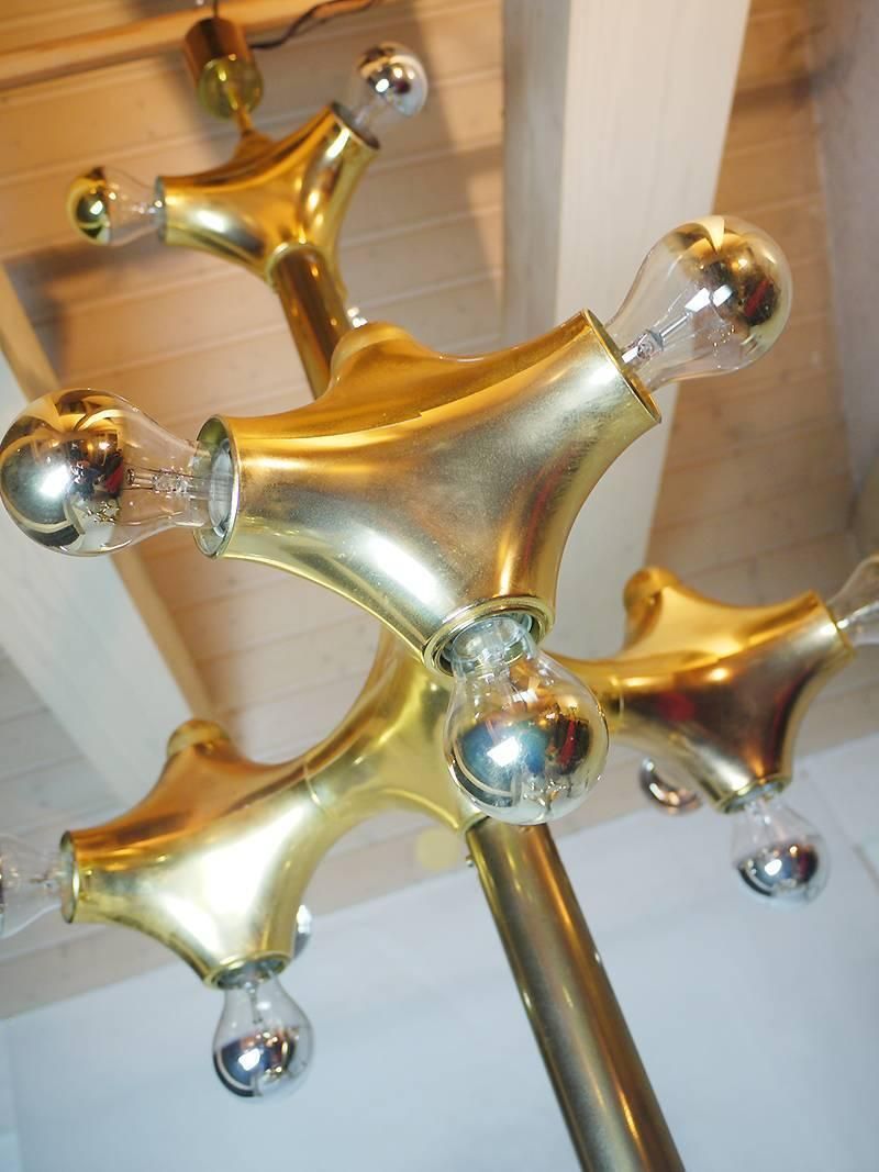 Organic Golden 67" Space Age Foyer Lighting Object Gemini By Cosack Germany 1970 photo buy