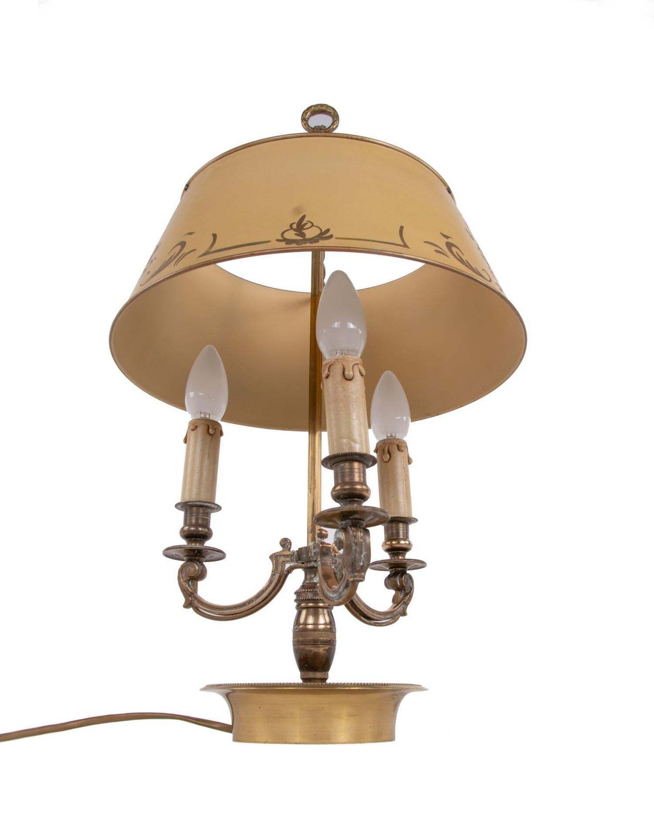 French Bronze & Tole Louis XV Style Bouillotte Lamp, 19th Century photo for sale