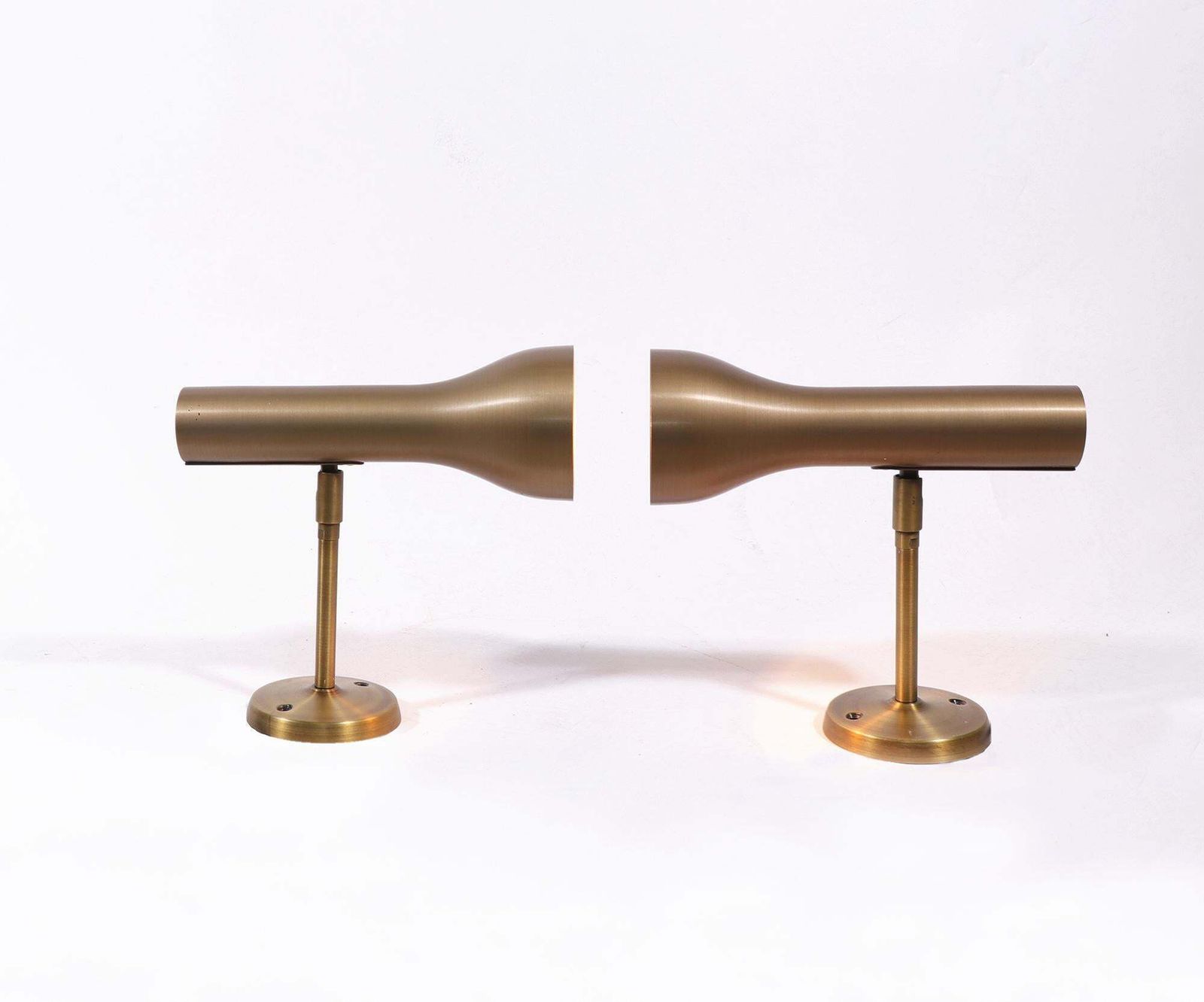Pair Of Brass Wall Spots By Lad Team For Swiss Lamps International, Zürich 1960s photo furniture