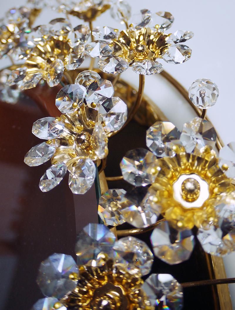 1960, Germany, Palwa Oval Backlit Mirror Crystal & Gilt Brass By Christoph Palme photo vinterior